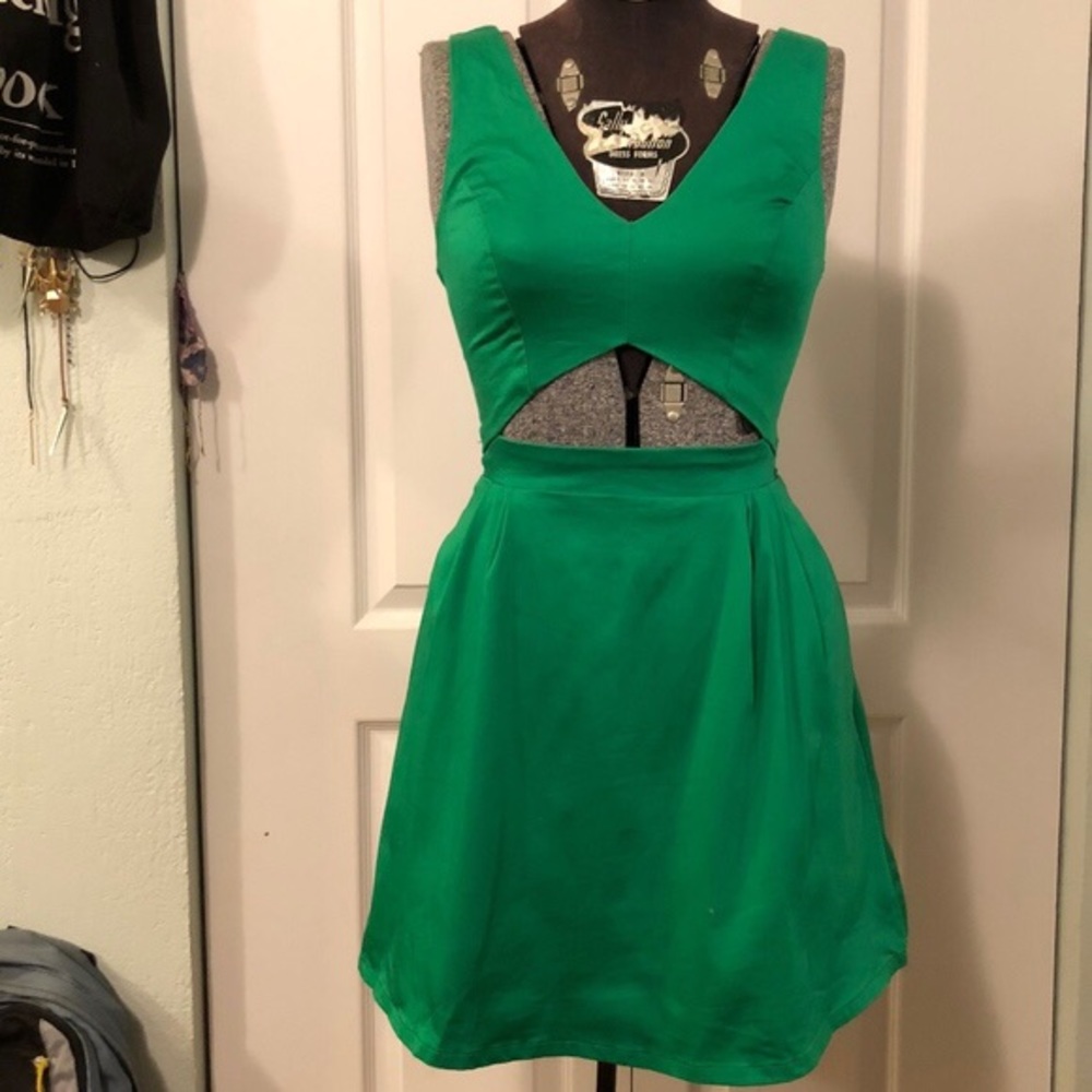 Green cutout dress